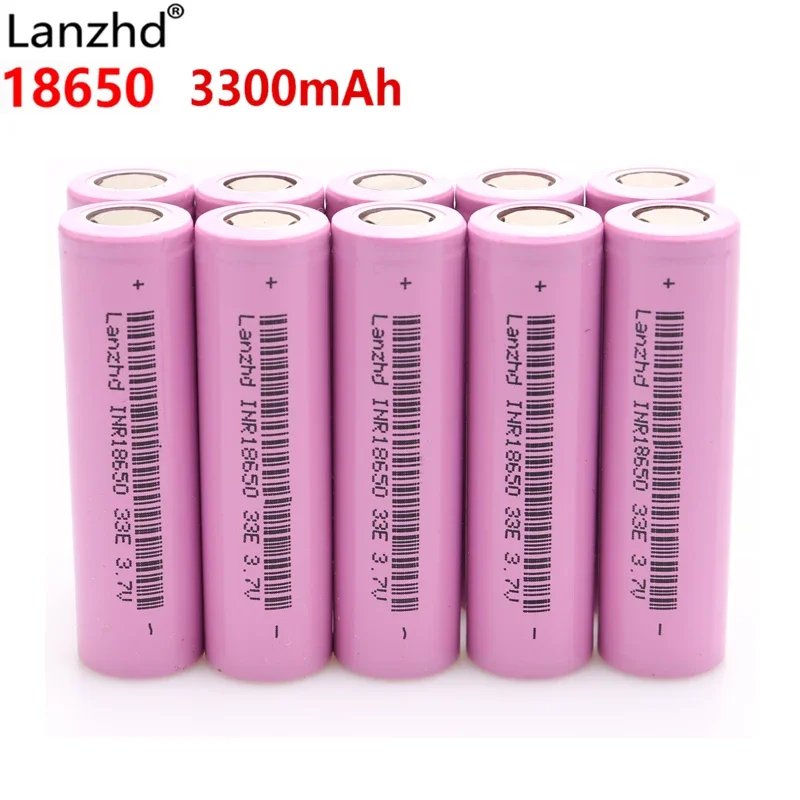 10PCS Battery lithium 18650 Rechargeable batteries Li ion INR18650 33E 3300mah 30A discharge For electronic cigarette 18650 VTC