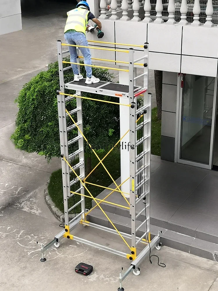 Aluminum Alloy Scaffolding Lift Folding Mobile Engineering Ladder Aerial Work Platform Ladder