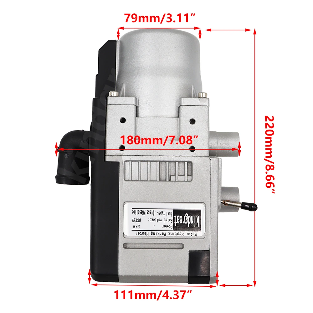 Calentador de refrigerante de gasolina, dispositivo con interruptor LCD, 5KW, 12V, para autocaravana, caravana, Diesel, Similar al Eberspacher,