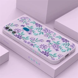 Phone Case For OPPO A53S 4G A38 A96 A53 2020 A17 A16 A95 A98 A91 R17 Shockproof Liquid Matte Silicone Flower Pattern Cover