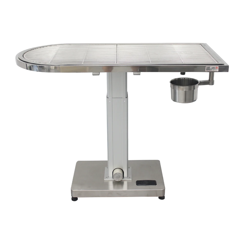 Stainless Steel Electric Lifting Veterinary Instrument Table Pet Treatment Surgical Platform For Animal Disposal