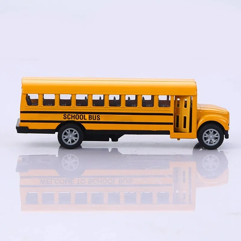 Jouets d'inertie de Bus scolaire en alliage de Simulation 1:16, modèle de voiture, jouets interactifs de voiture à retirer, Collection de voitures, cadeaux éducatifs pour garçons