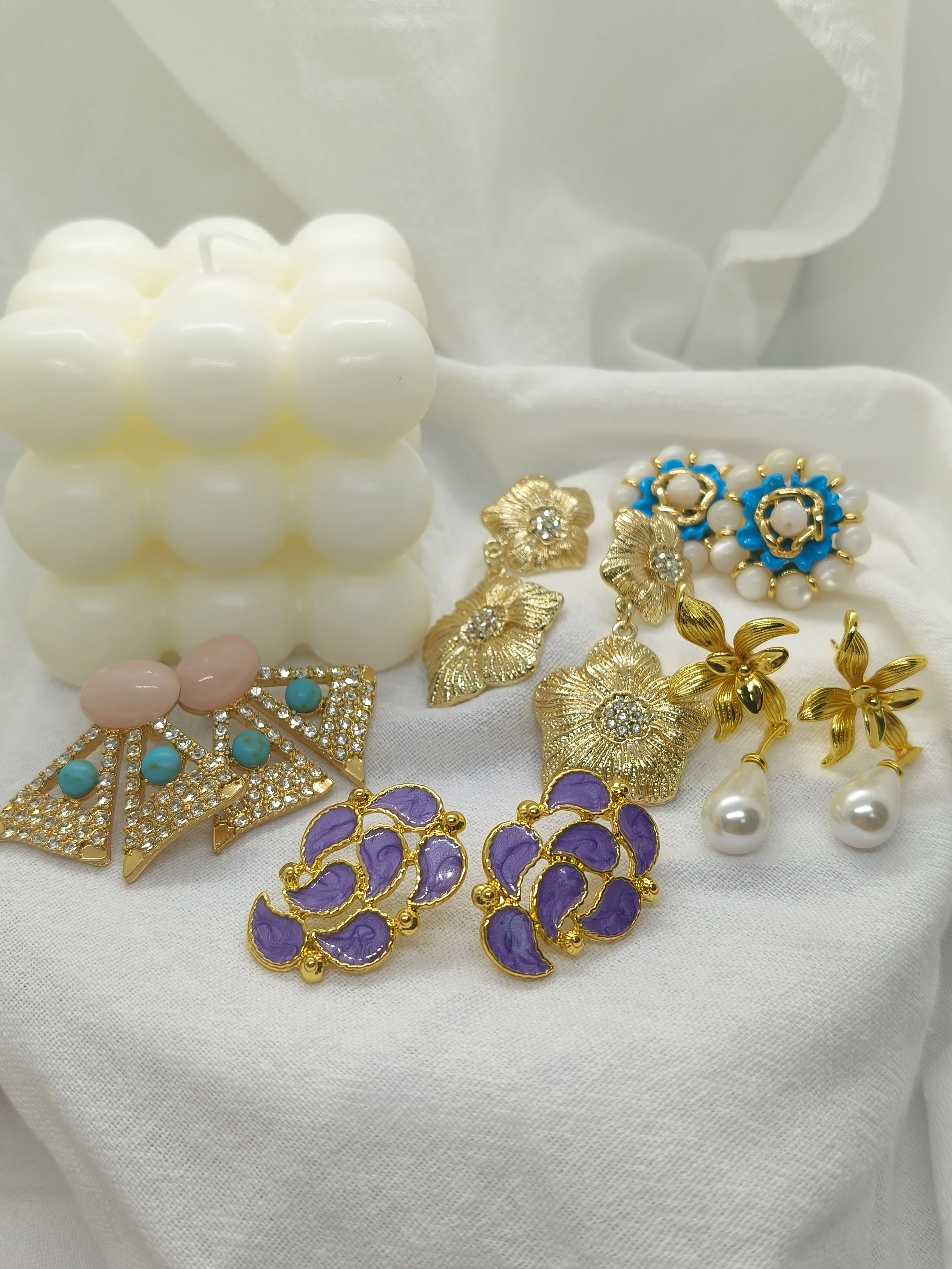 

Multi-designs Retro 14K Gold Filled Earring Turquoise Pearl Pink Crystal Flower Seafish Round Bold Ear Hook Dangle Daily Jewelry