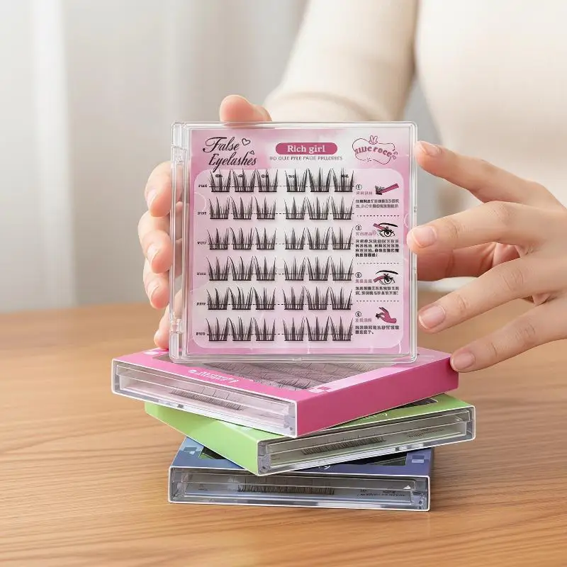 Kleberfreie Falsche Wimpern Transparenter Gel-Kleber 1 Stück pro Box Leichte, Flauschige Wimpern für Frauen im Büro, im Alltag, auf Reisen und zum Schminken – Detail 2
