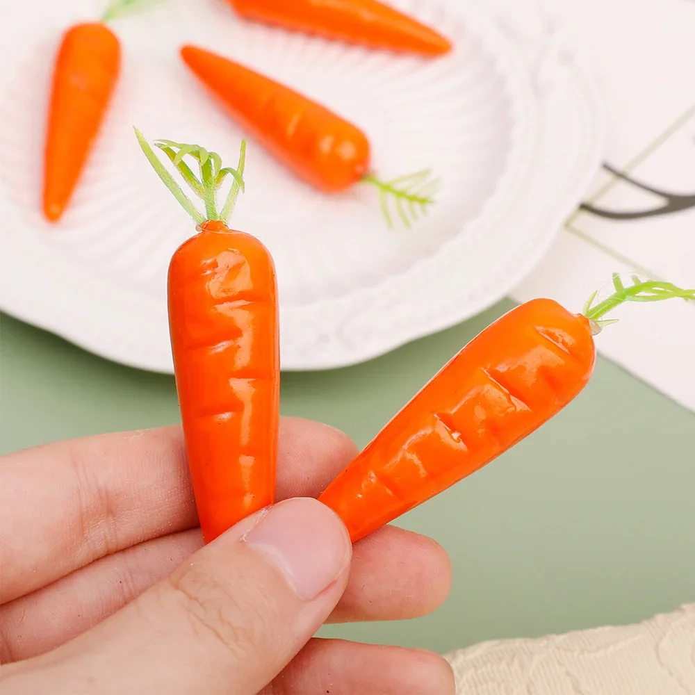 Lote de zanahoria Artificial de espuma de Pascua, suministro de decoración de verduras, regalo para niños, adorno Artificial para fiesta en casa