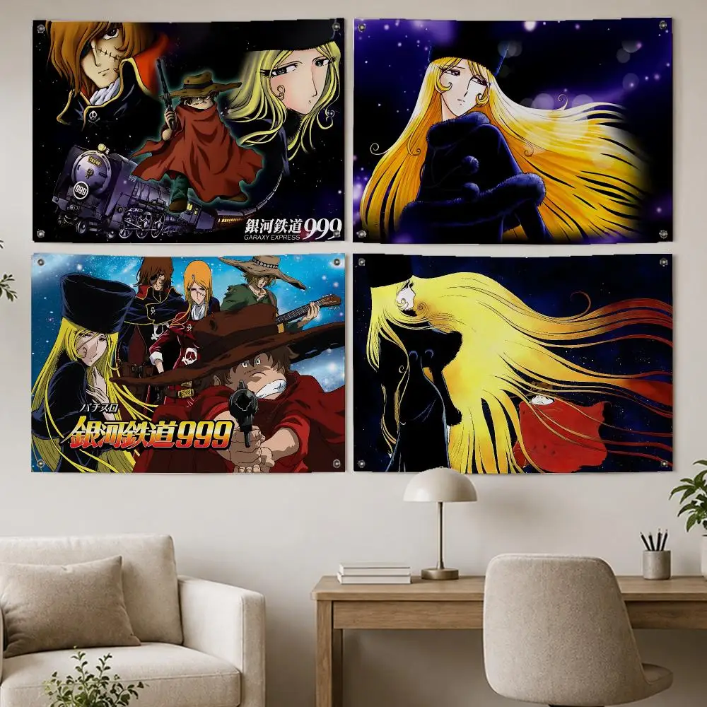 Galaxy Express 999 Train Flags Room Home Decor Wall‑Hanging Art Banner, Outdoor for Bedroom Party Background Decoration