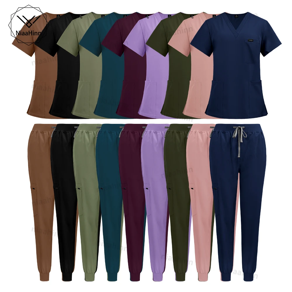 

Nurse Uniform Scrub Sets Uniform Women Joggers Nursing Accessories Mens Scrub Support LOGO Wholesale Price Veterinary Work Wear