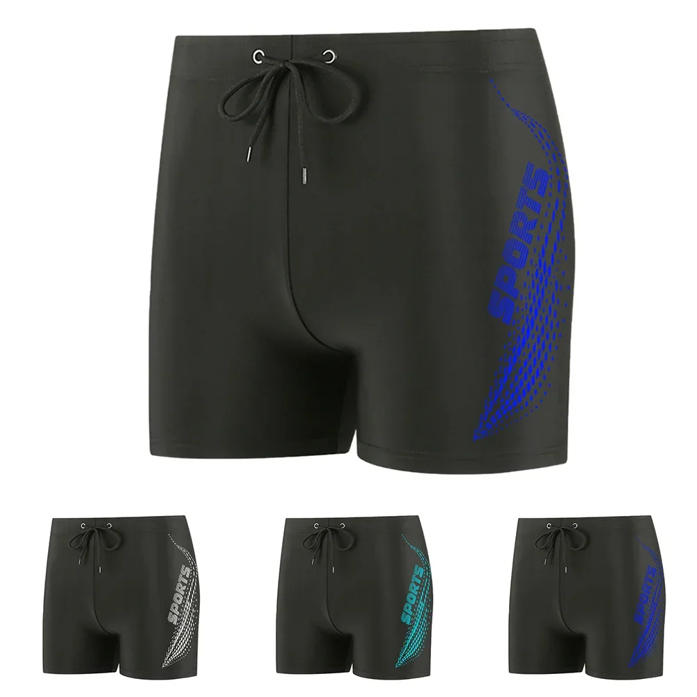 Beach Activities Diving Swimwear Comfortable Sports Swimwear Elastic Swimwear Dark Blue Light Blue Gray Flat Corner Design