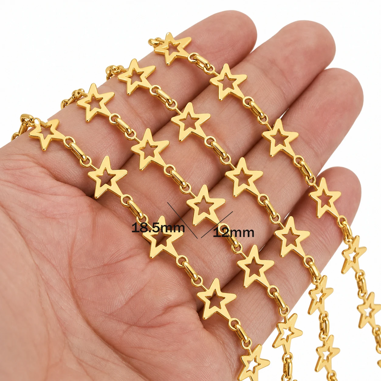 1 Meter Edelstahl Seestern-Schildkröten-Gliederkette für Schmuckherstellung Halskette Fußkettchen Armband Bastelzubehör DIY Großhandel – Detail 4