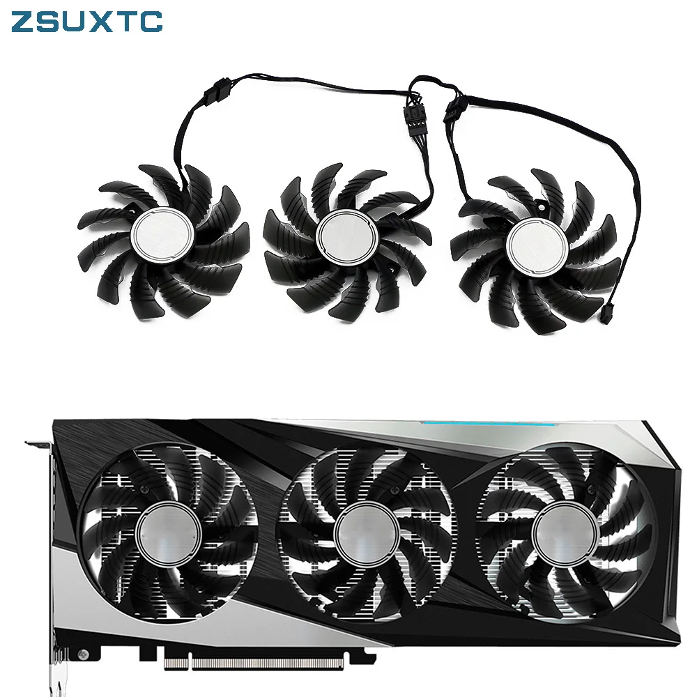T128010SU RTX3060 wymiana wiatraka do Gigabyte GeForce RTX 3060 Ti RX 6600 6700 XT chłodzenie karta wideo do gier