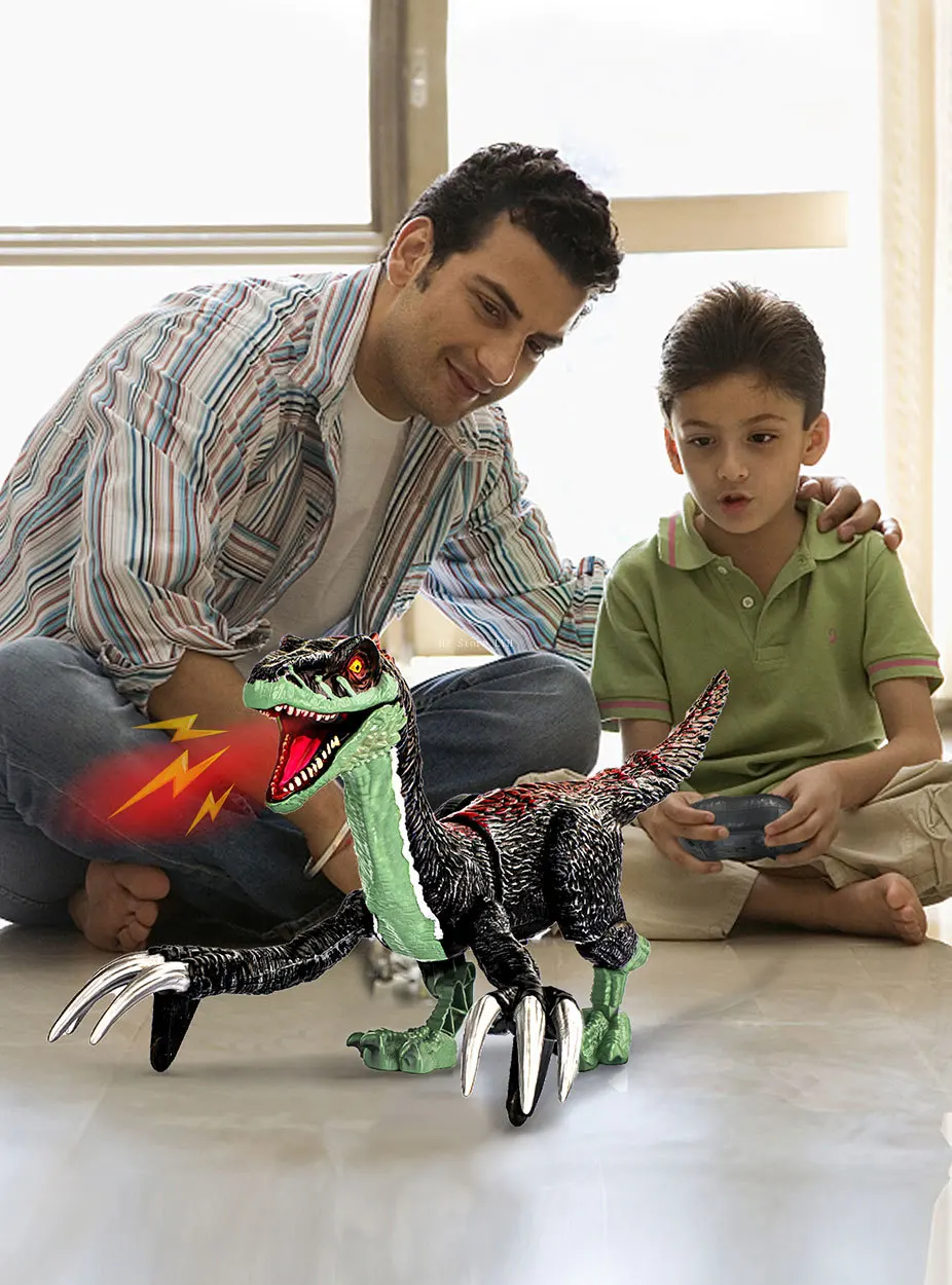 Remote Control Dinosaur Jurassic T Rex Toys for Boys Electronic RC Spray Raptor Toy LED Lightup Remote Control Dinosaur Jurassic T Rex Toys for Boys Electronic RC Spray Raptor Toy LED Lightup