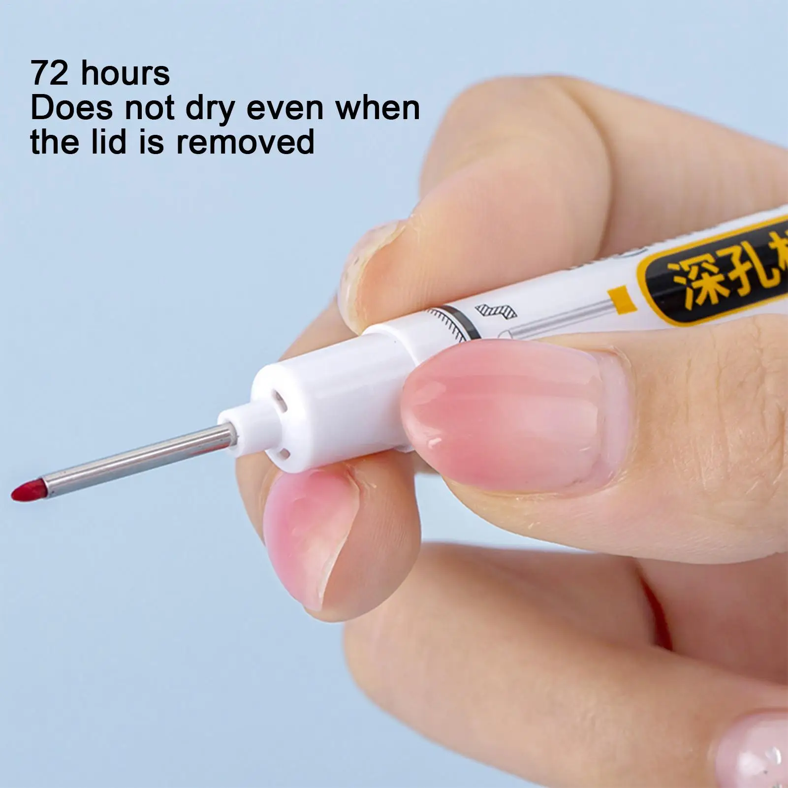 5 Colors Multi-Purpose 20mm Deep Drill Hole Long Nibs Waterproof Marker Pens for Bathroom Woodworking Long Head Carpenter Pen