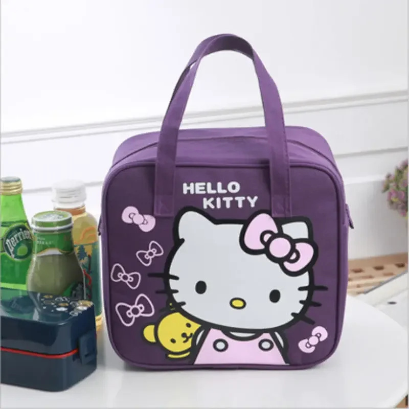 2023 Sanrio Hello Kitty Lunch Bag bambini Picnic grande capacità Kawaii Thermal posate Storage sacchetto cosmetico ragazze studente regalo