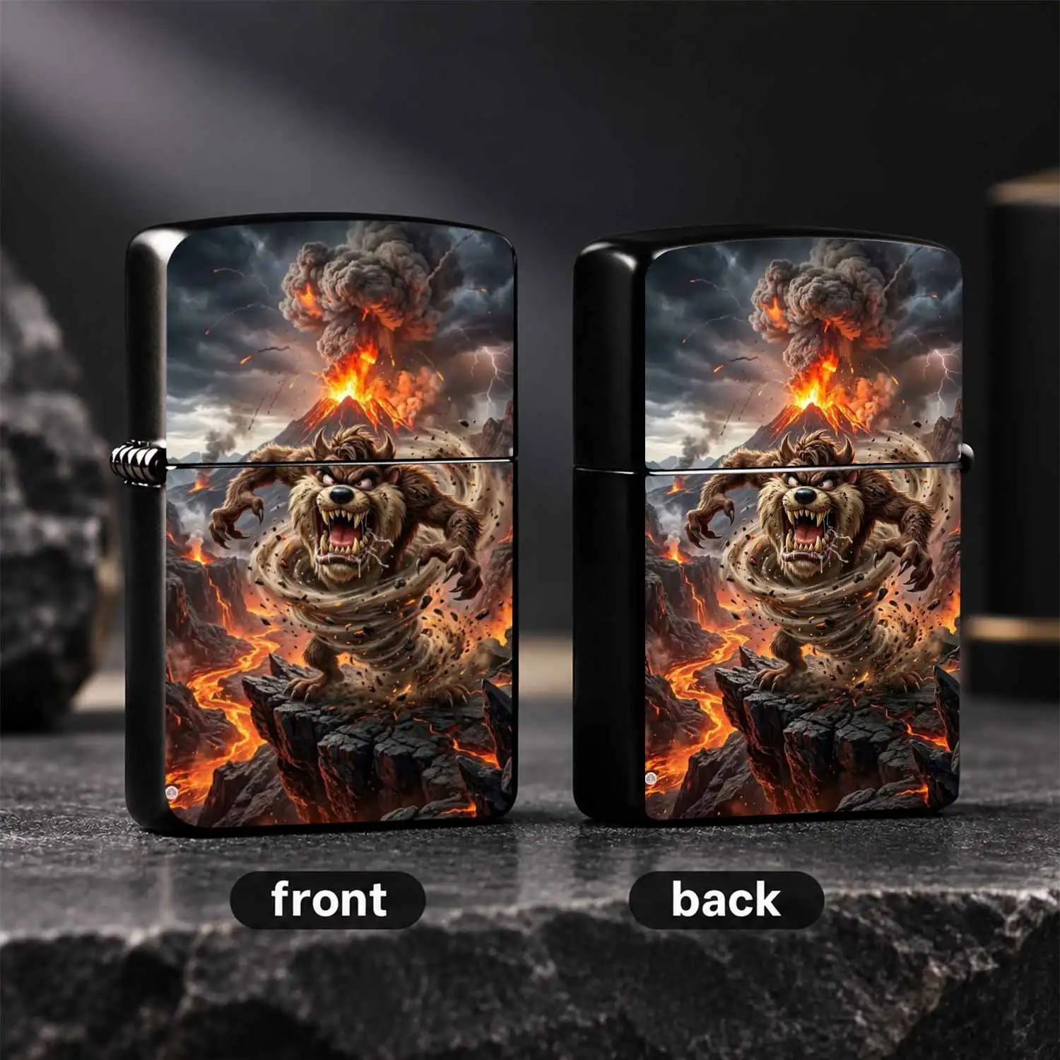 Stylish Whirlwind Fun Character Lighter, Stunning Volcano Lava Themed Unique Portable Item, Perfect For Outdoor Camping, Daily Outing, And Gifting, Fits All Scenarios, Eye-Catching Design High Recognition Rate Practical Daily Carry Accessor