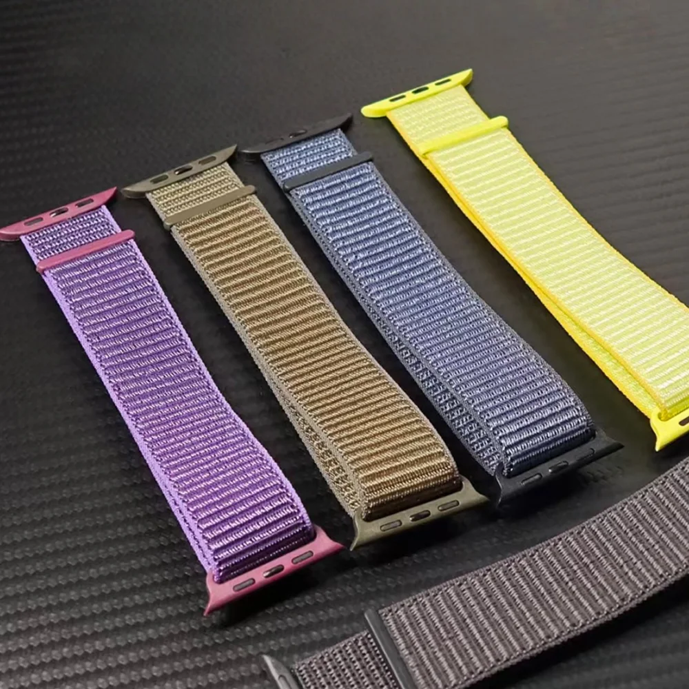 Nuovo cinturino in nylon per cinturini Apple Watch 11 42mm 46mm 44mm 40mm 41mm 45mm 49mm Bracciale Correa iWatch 10 9 8 7 6 SE3 Ultra 3
