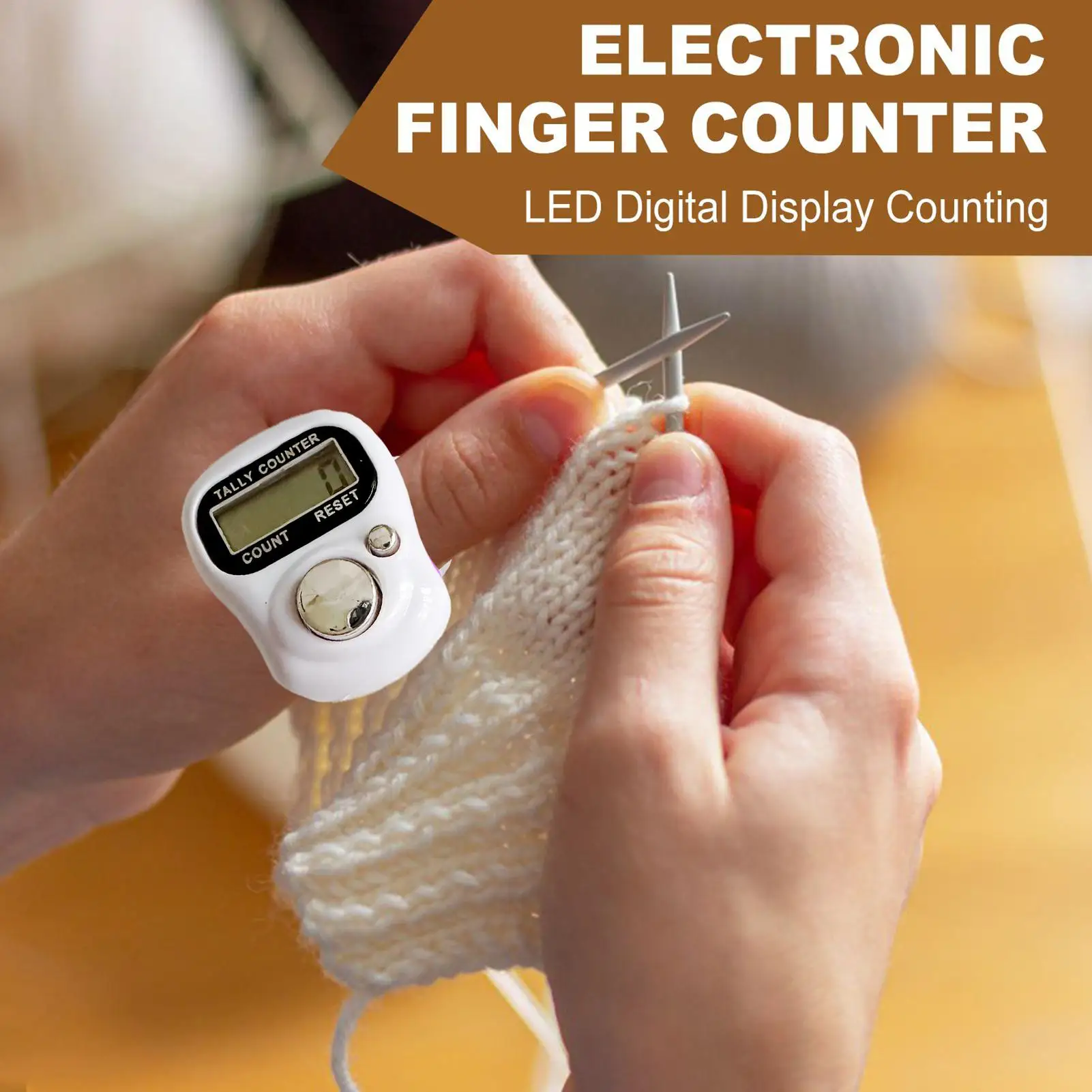 Mini Electronic Finger Counter Hand Tally Clicker Counter Ring Digital Counters Knitting Row Counter