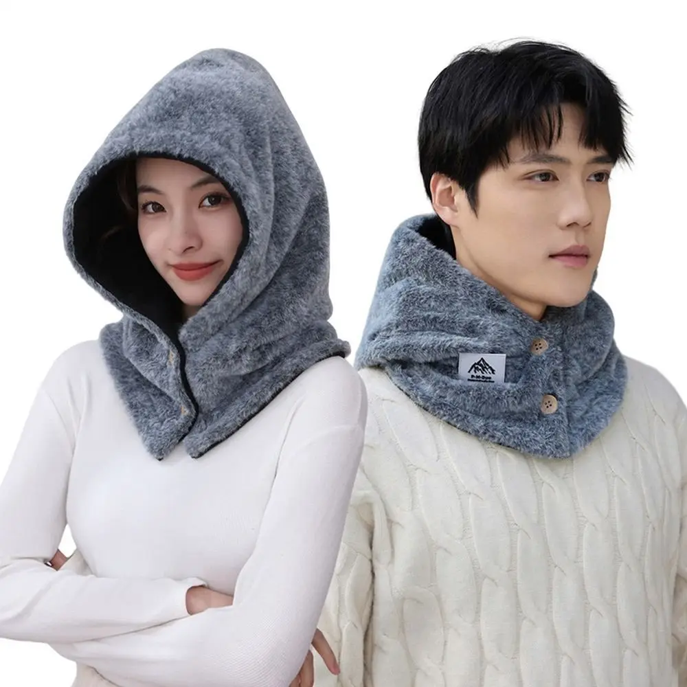 Moda de pelúcia inverno integrado boné cachecol proteção de orelha à prova de vento balaclava chapéu macio quente pescoço mais quente ciclismo