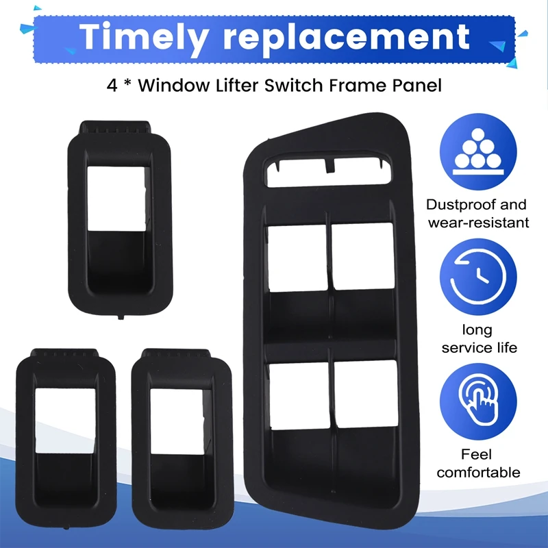 4Pcs/Set Front Rear Door Window Switch Trim Panel 5G0868345 5G0867255 For VW GOLF MK7 Electric Window Switch Frame