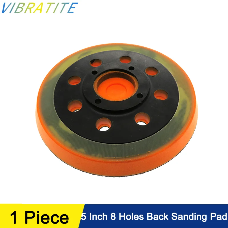 

1 Pcs Orange 5 Inch 8 Holes Back Sanding Pad 4 Botls Hook and Loop for Polishing and Sanding Metal Woodworking for RSE-1250