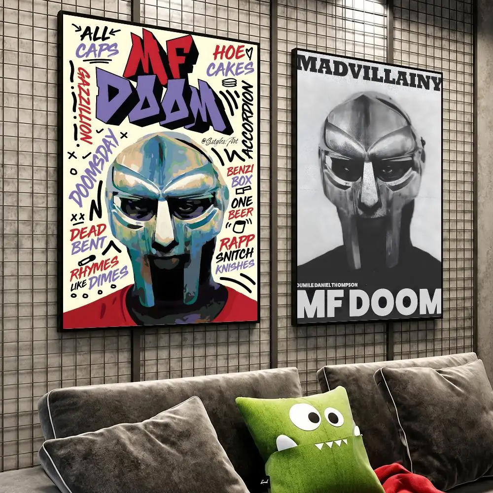 Music MF DOOM Underground Rap Legend Poster HD Self-Stick Wall Decor Bedroom Dorm Office Gaming Garage Bathroom Gift
