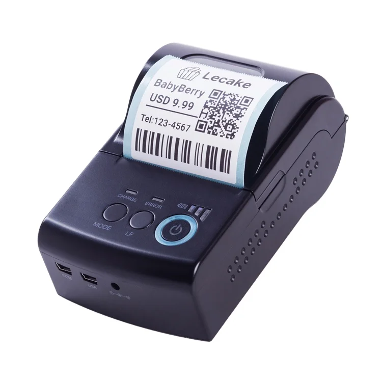 Mini Portable 58mm adhesive address stickers direct thermal barcode shipping label printer