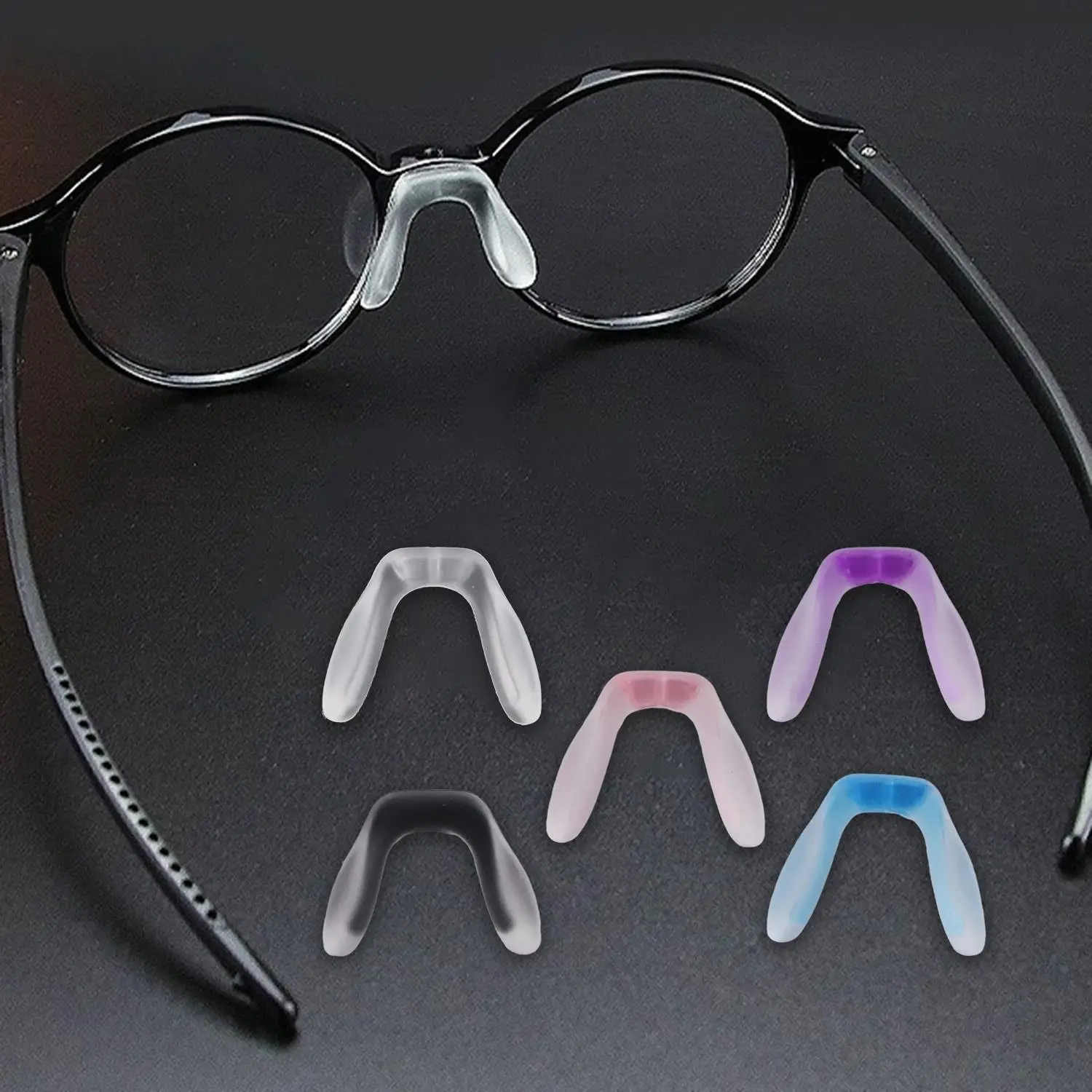 U Shape Silicone Conjoined Glasses Nose Pad Eyeglasses Anti Slip Holder Nose Pads For Insert On Glasses Eyewear Accessories