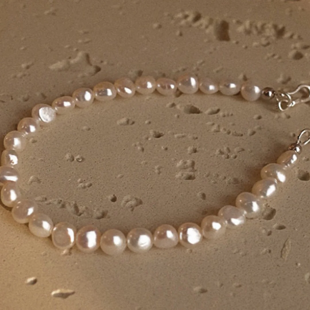 

DUTRIEUX S925Silver Broken Silver Bracelets Natural Freshwater Pearl Baroque Bracelet Elegant Women's Hand Decoration Jewelry