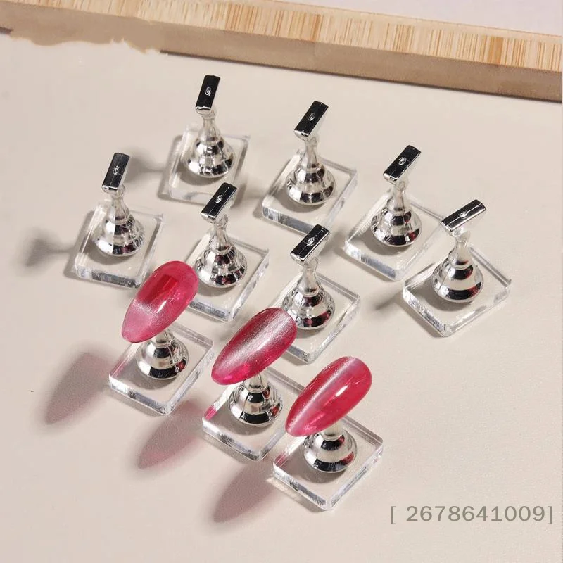 ♥ 5/10 Stück nichtmagnetische Nail-Art-Präsentationsständer – transparente Acrylhalter für Press-On-Nägel und Nagellackmuster | 〔YY33〕