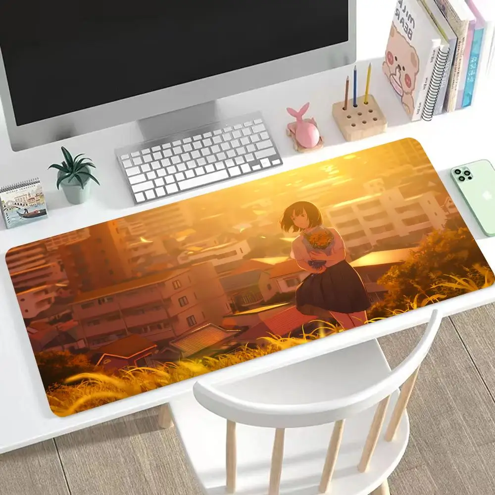 

The Light Of The Setting Sun And Girl Mouse Pad Large Mouse Pad & Computer Game Mouse Mat Nice Sunshine Desk Mat