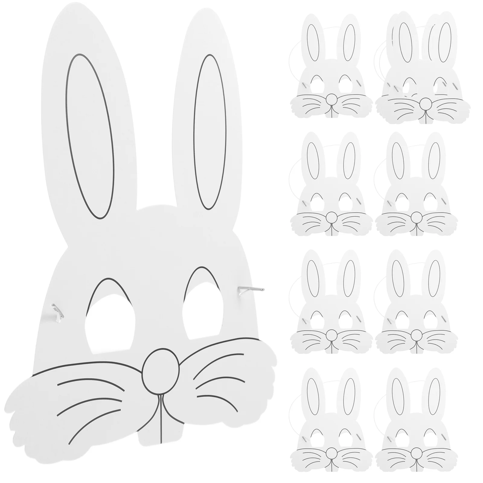 어린이 빈 페인팅 마스크 공예 장난감, 교육용 드로잉 재료, 크리에이티브 DIY 종이 마스크, 10 개