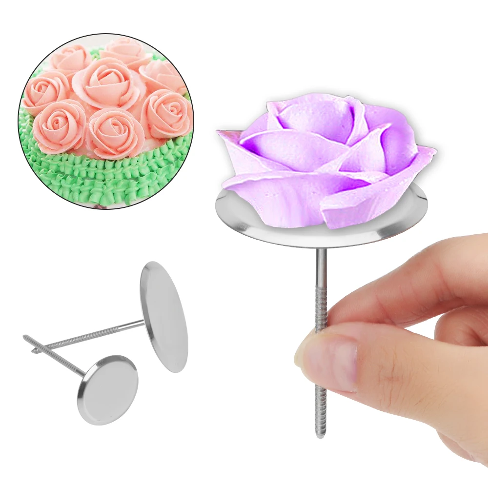 Baking Piping Stands Tools DIY Needle Stick Stainless Steel Piping Nail Cake Flower Nails Ice Cream Cake Decorating Tools