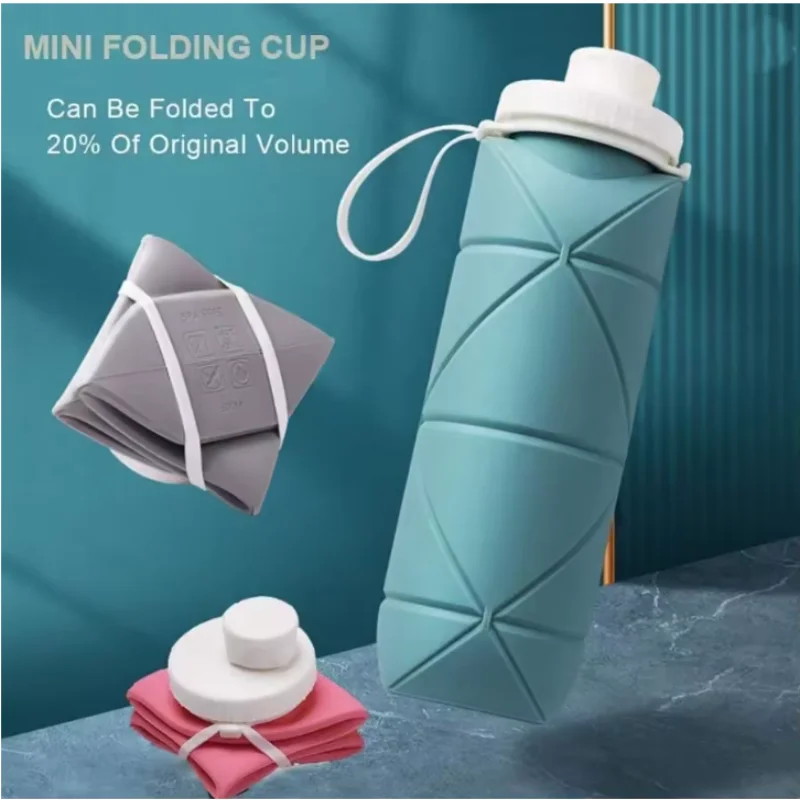 ISURE MARINE 600ml Portable Silicone Folding Water Cup For Outdoor Sports Cycling  Anti Drop And Durable Water Bottle
