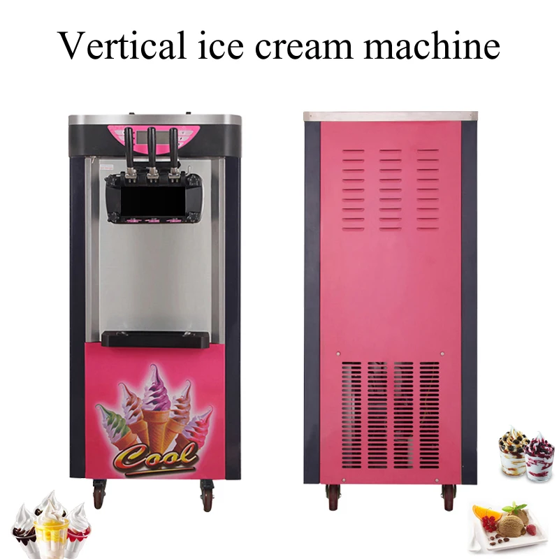 Commercial Soft Serve Ice Cream Machine Electric 18L/H 3 Flavors Sweet Cone Ice Cream Maker 110V/220V