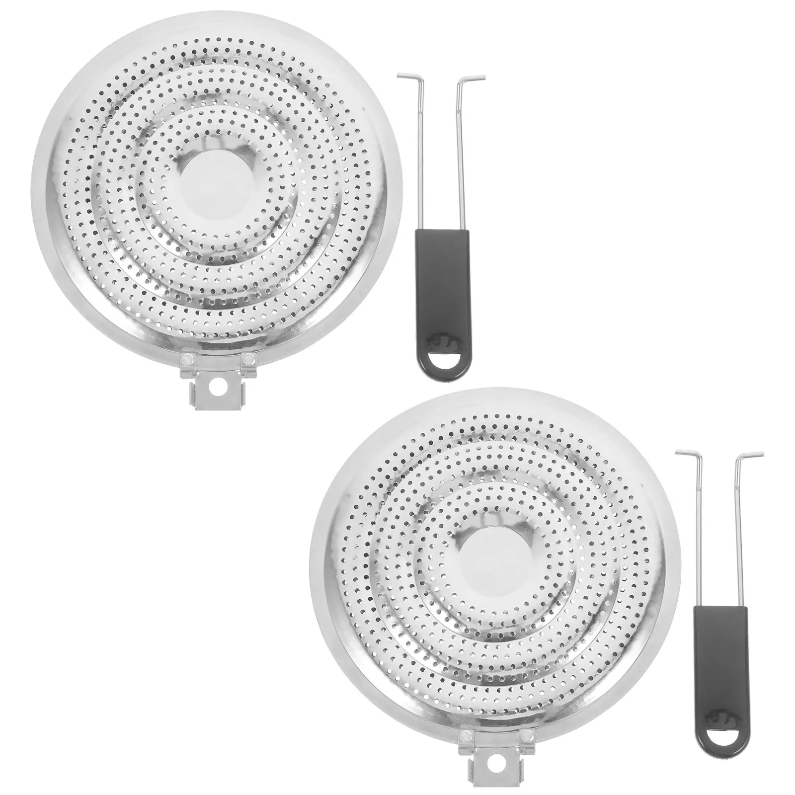 2Pcs Thickened Stainless Steel Heat Diffuser Double Layer Foldable Handle Simmer Ring for Gas Stove Universal Cooktop Diffuser