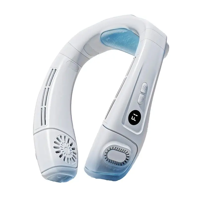 

Вентилятор для шеи 2-в-1 с охлаждающей пластиной, питание от аккумулятора 5200 мАч, портативный кондиционер для шеи для использования на улице, в помещении и в путешествиях - B27C