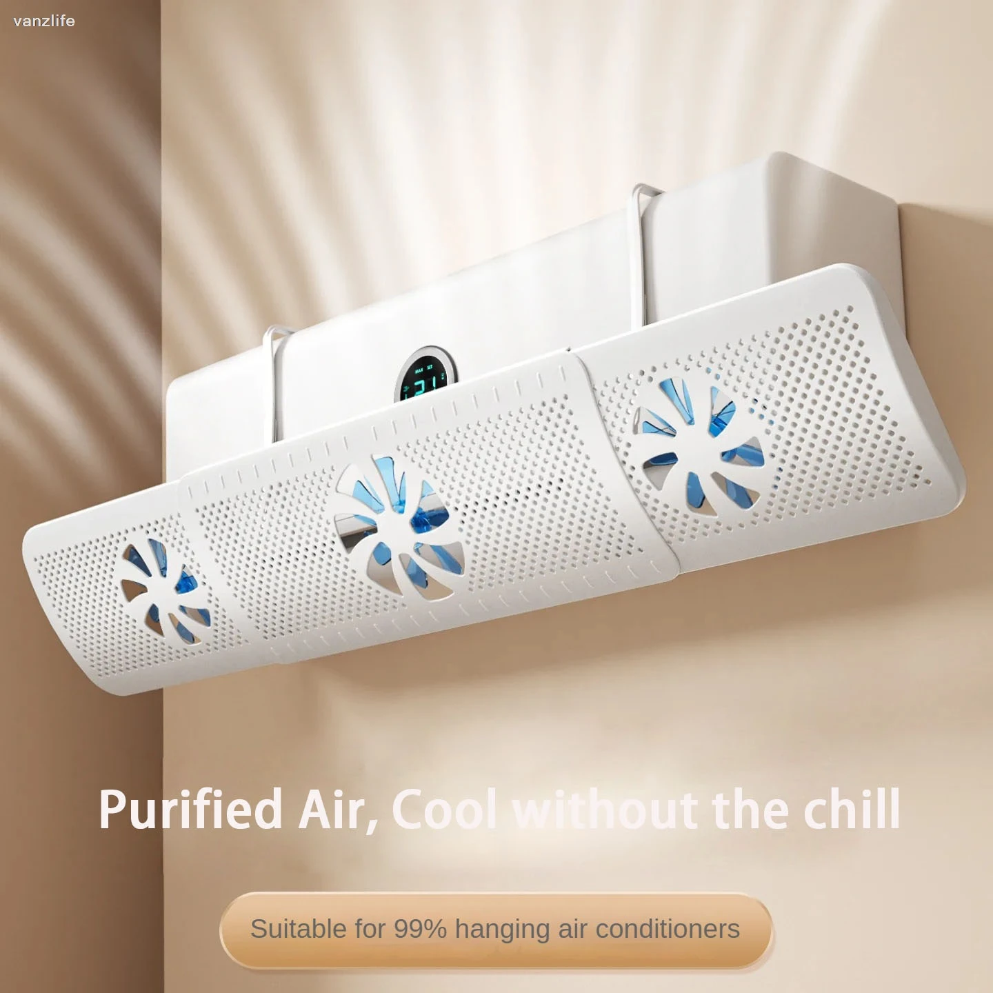 

New Air Conditioner with Fan Blade Hanging AC Anti-Direct Blow Installation-Free Universal Windshield Household Hanging Type
