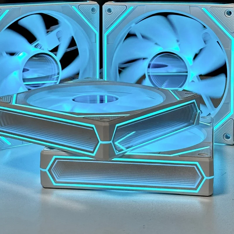 Сторона вентилятора корпуса Prism 6Pro, синхронизированный ШИМ, интеллектуальный контроль температуры, белый