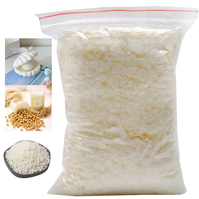 1KG Natural Soy Wax Candle Raw Handmade Wax Candle Making Supplies 100% Additive Free DIY Candle Making Supplies