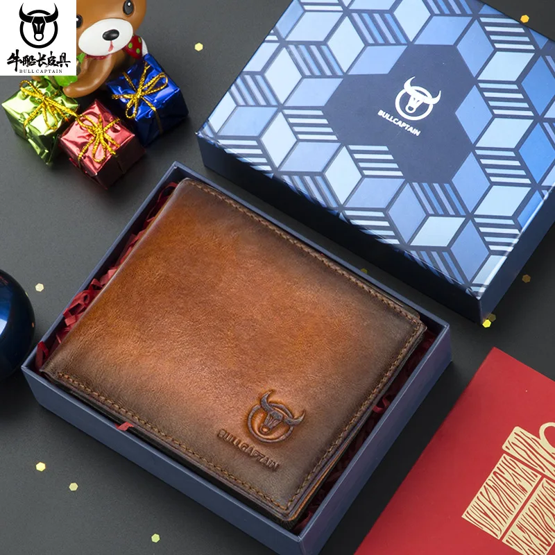 

Zipper tower buckle genuine leather men wallet multi-slot top layer cowhide wallet men's genuine leather short anti-theft brush