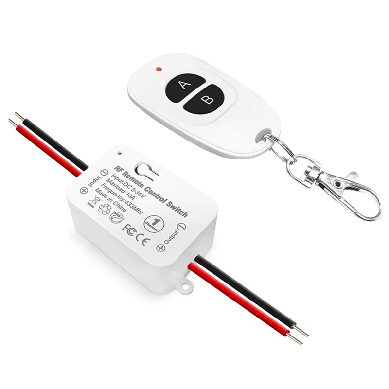 433Mhz Wireless Remote Control Switch 10A DC 6V 12V 24V 30V 36V Mini RF Relay Receiver Transmitter