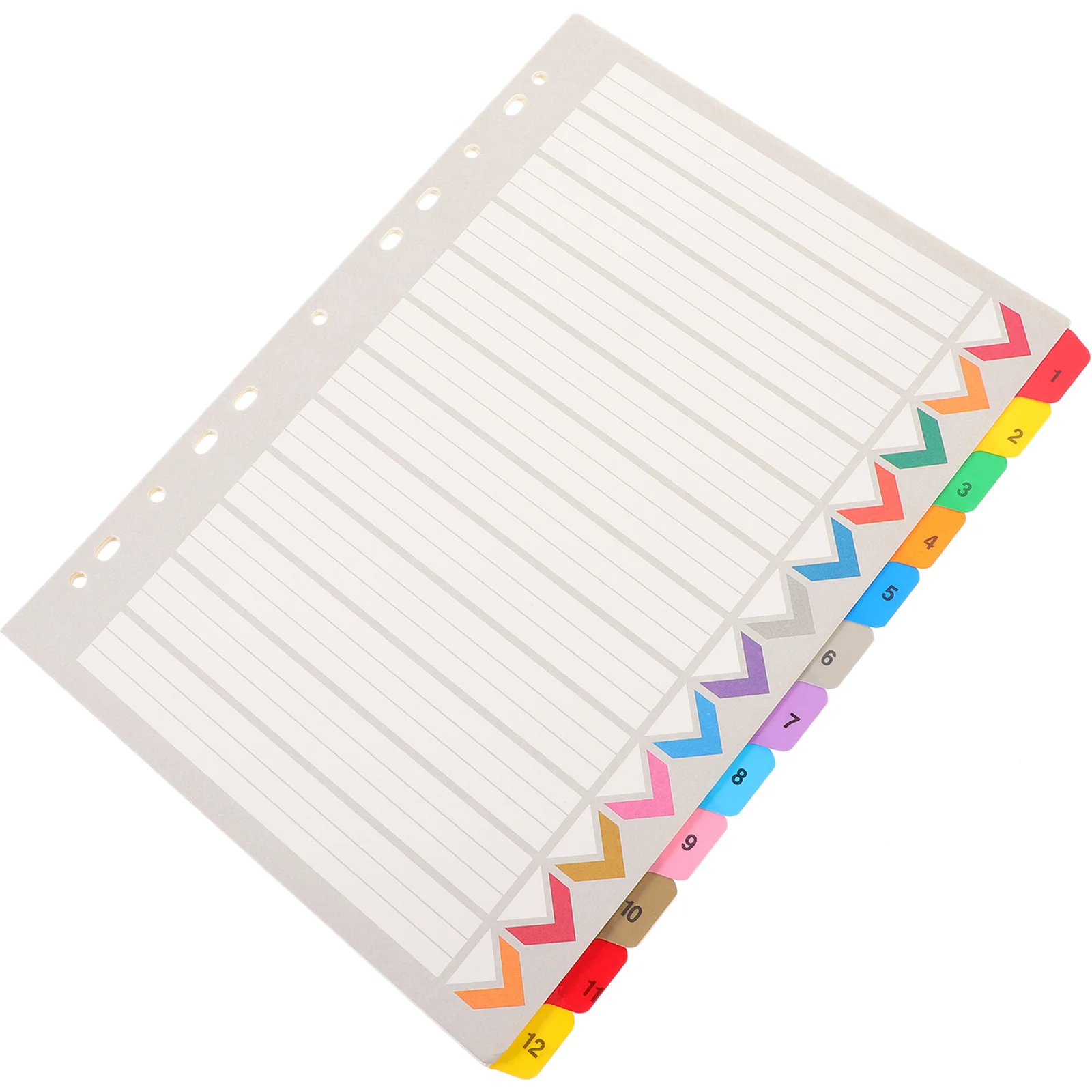 1pc Raccoglitore Divisori Indicatori di pagina colorati per notebook Organizzatore a fogli mobili Indice Etichette classificate Schede in plastica Blocco note