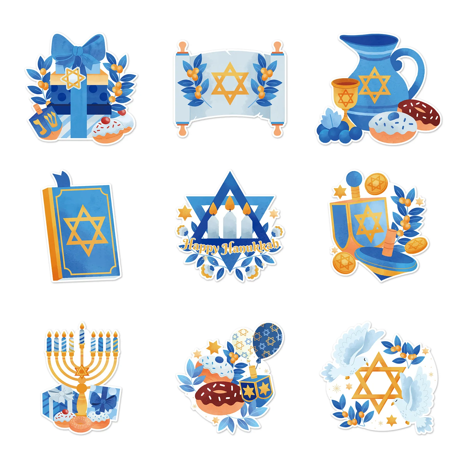 ديكورات معلقة حلزونية من هانوكا - ديكور أجواء احتفالية للعام الجديد اليهودي، زينة سقف لإعداد العطلات