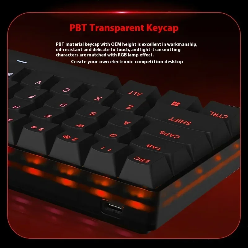 Imagem -05 - Pro Teclado Mecânico Rapid Trigger rt 0.04 mm Teclado Interruptor Magnético 8k hz com Fio Teclado Gaming Personalizado Madcatz-fire68