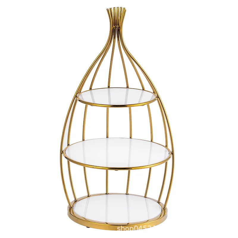 

Wedding dessert table ornament display rack three-layer dessert cake afternoon tea snack cold meal tea break
