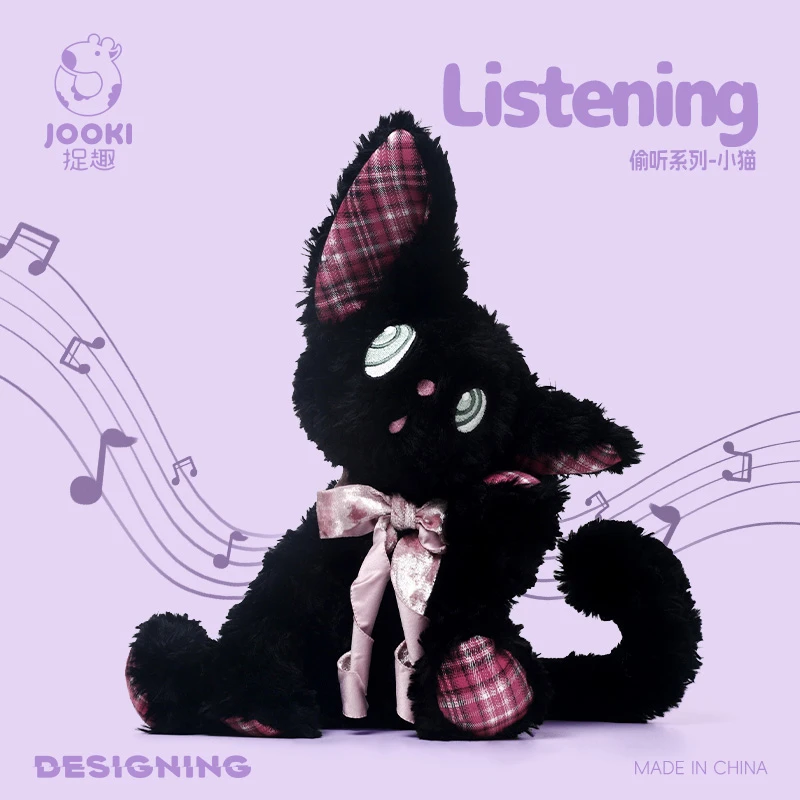 

Eavesdropping Series Kitten Plush Toy cute Adorable Listener stuffed Doll Heartwarming Gift For Best Friends