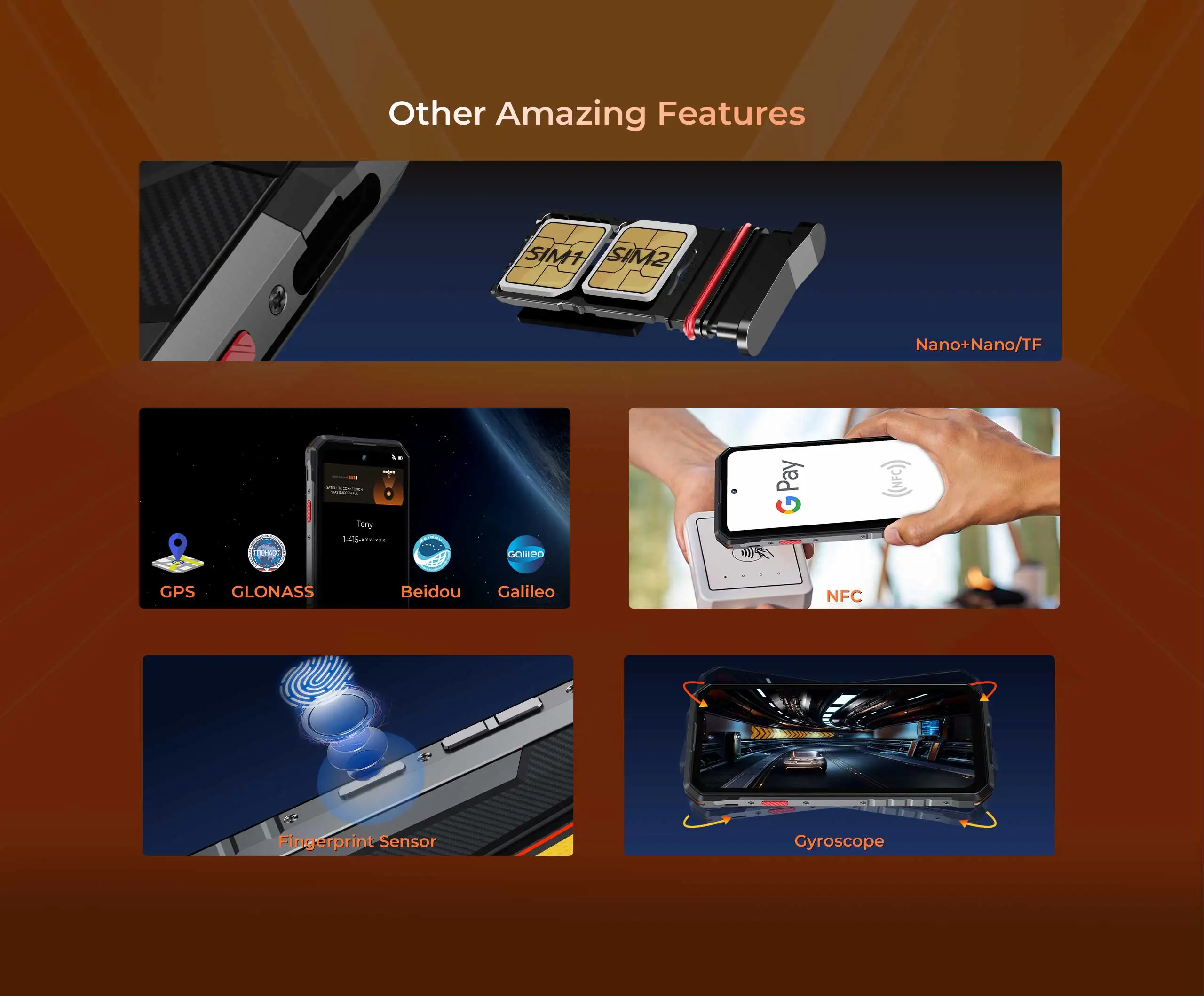 OUKITEL WP58 PRO 5G Rugged Smartphone 24GB(8+16) RAM + 512 ROM, Android 15 NFC 64MP Cellphone with Camping Lamp ,10000mAh 33W