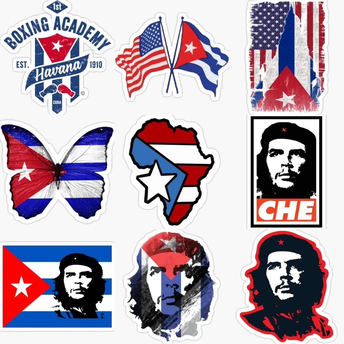 

Cuba Flag Map Che Guevara Creative Stickers Laptop Motorcycle Car Bicycle Wall Off-road Racing Helmet Camper Decal Assecories