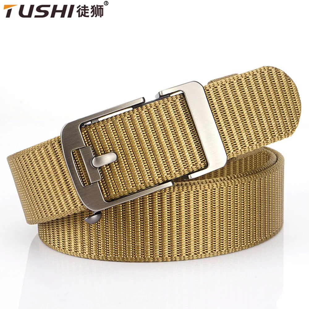 

TUSHI New Quick Release Metal Pluggable Automatic Buckle Tactical Belt Breathable Military Belts For Men Pants Waistband Hunting