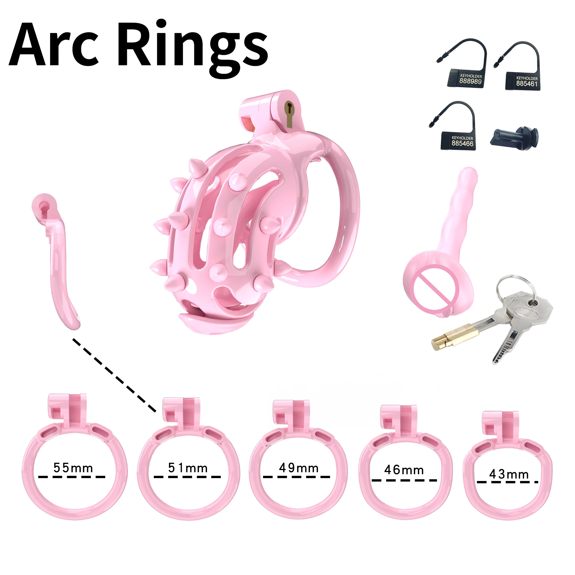 2024 Male Chastity Cage Chastity Device ABS Penis Bondage Cock Cage Silicone Spikes Massage Stimulation Penis BDSM Chastity Belt