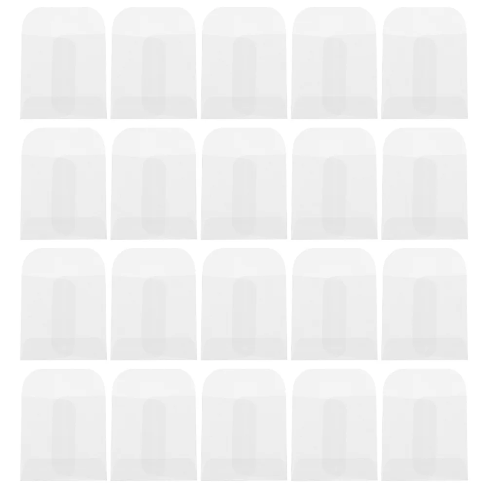 50개 투명 평면 종이 보석 가방 미니 포장 파우치 귀걸이 팔찌 보관 간식 파티 선물용